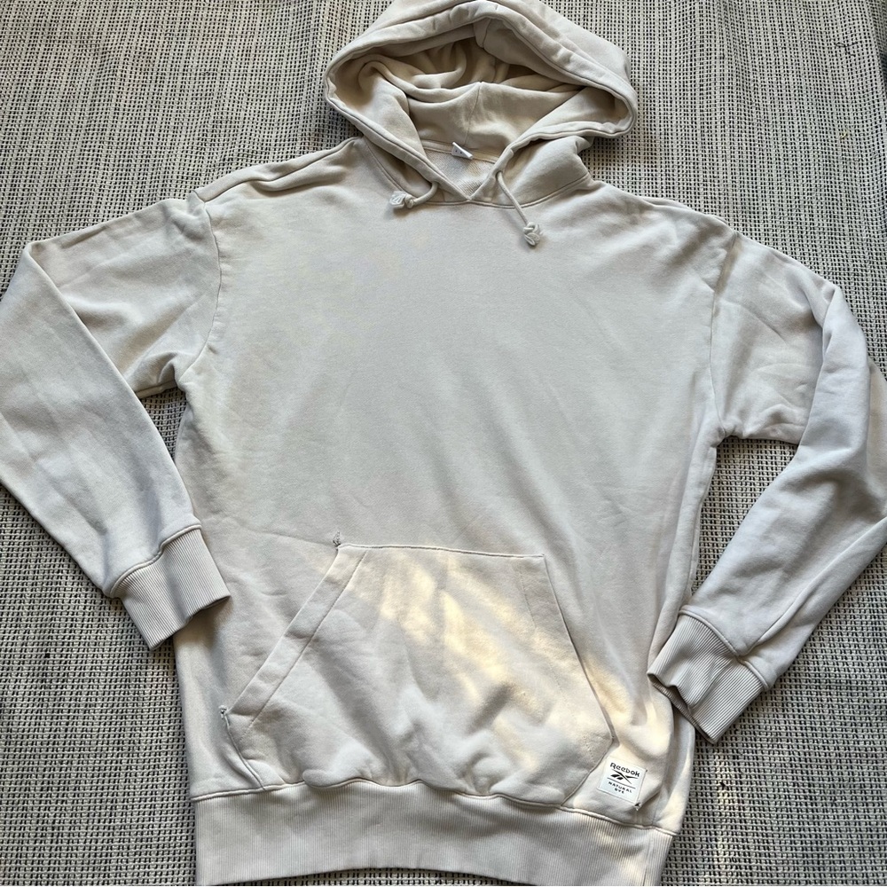 Reebok Natural Dye Ivory Hoodie Size Small